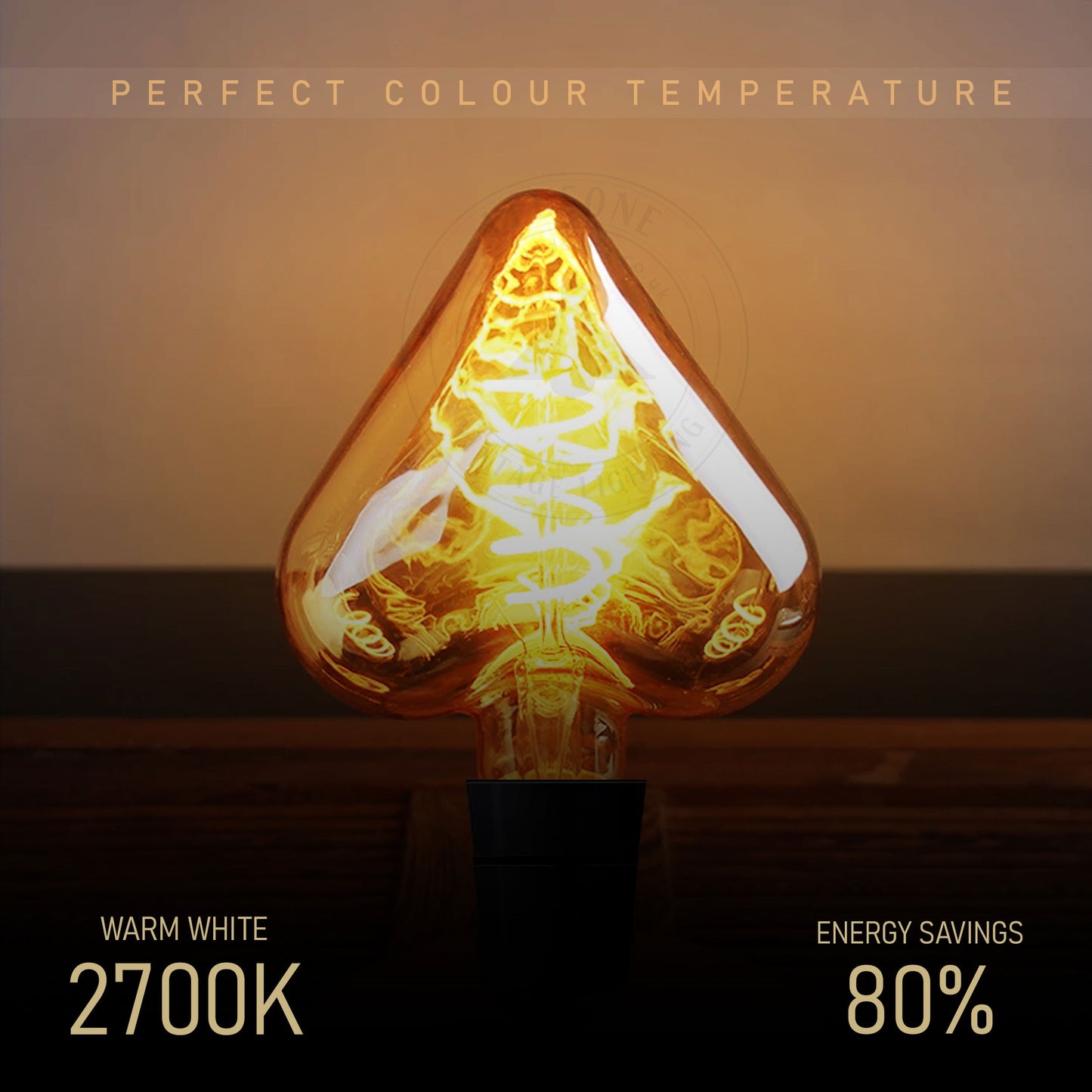 E27 Heart-Shaped 4W LED Filament Bulb ~1044-2