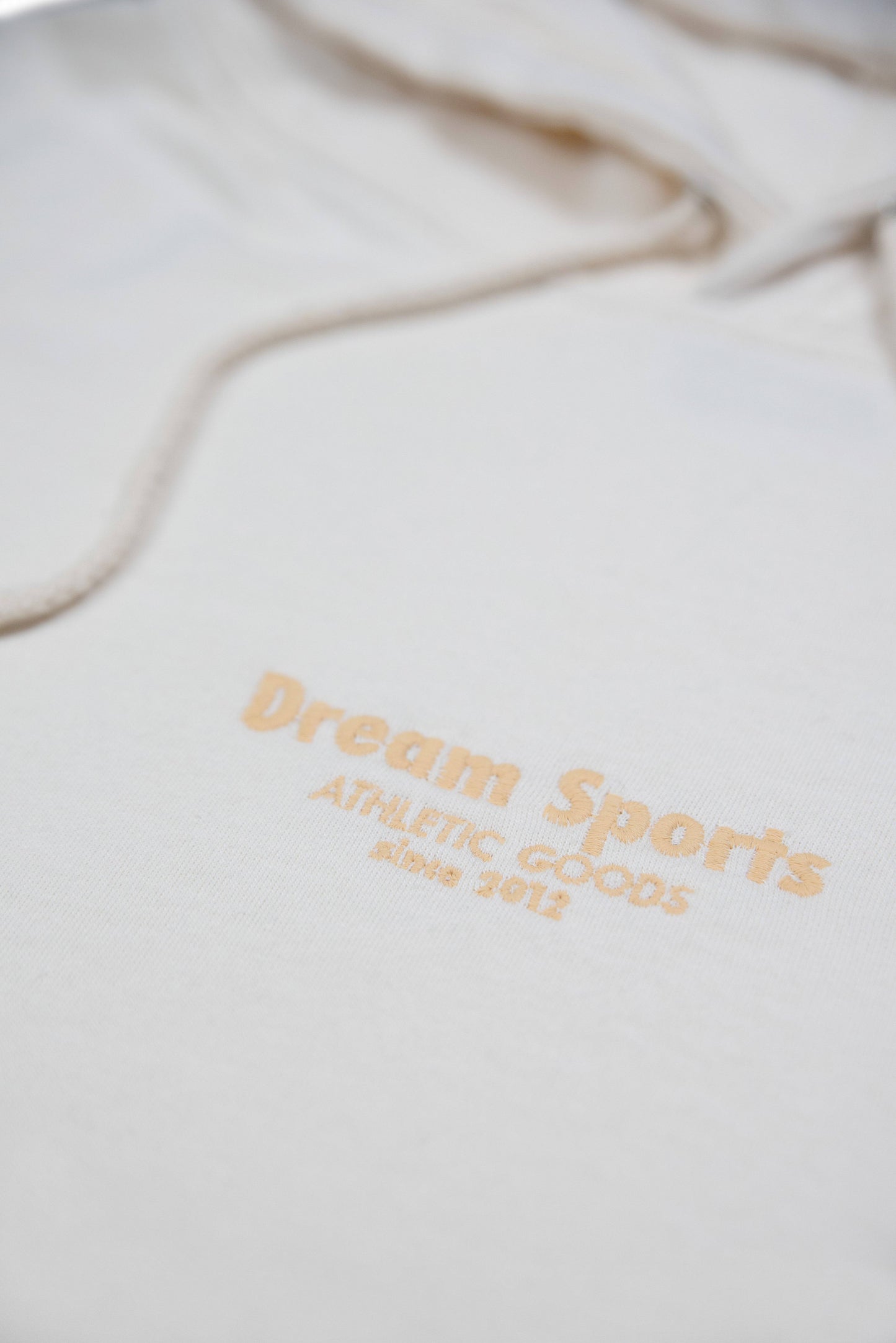 Hoodie in Vanilla with Dream Sports Tonal Logo Embroidery-2