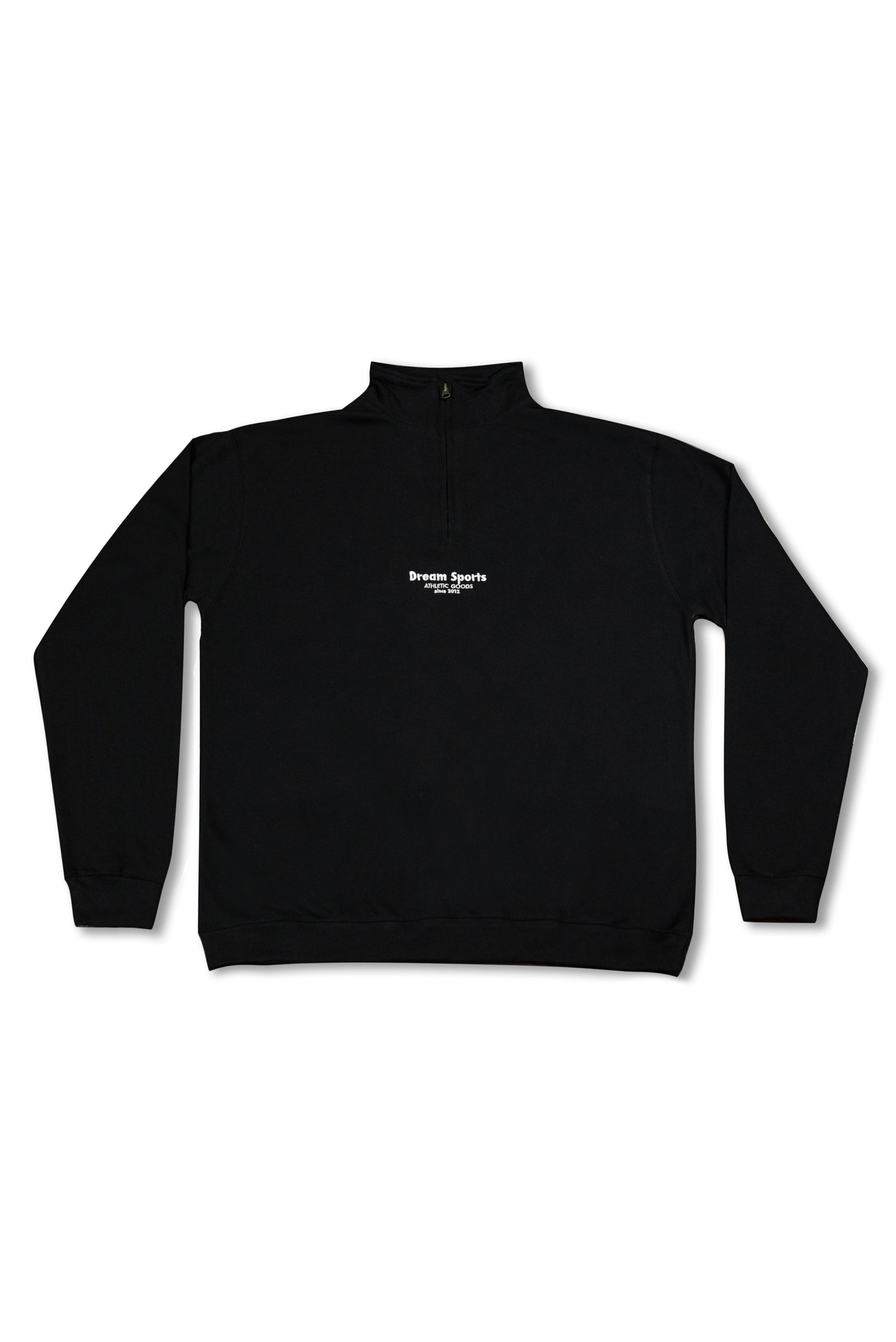 1/4 Zip Sweatshirt in Black with Dream Sports Tonal Logo Embroidery-0