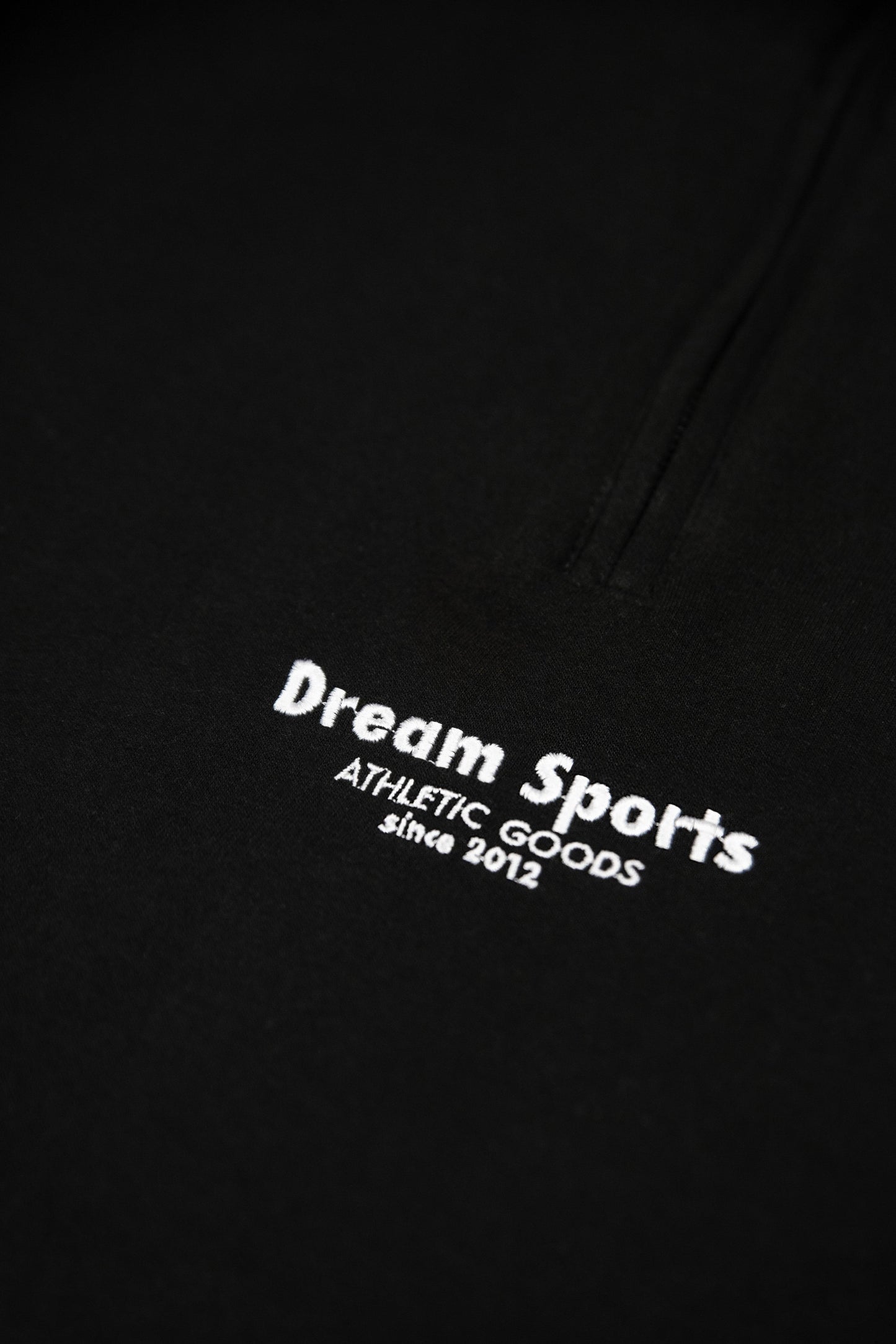 1/4 Zip Sweatshirt in Black with Dream Sports Tonal Logo Embroidery-3