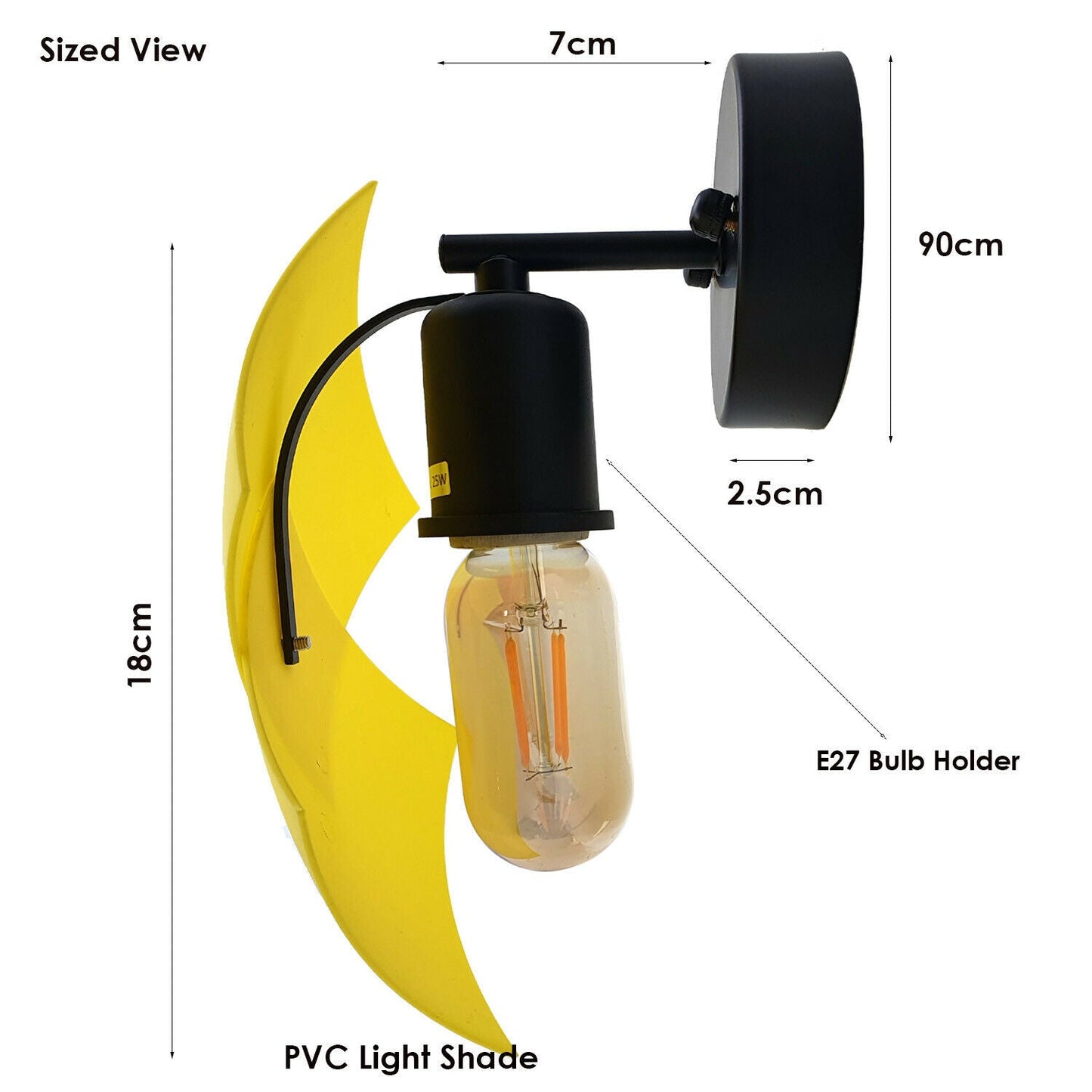 Simple Black Wall light Black ~2562-2