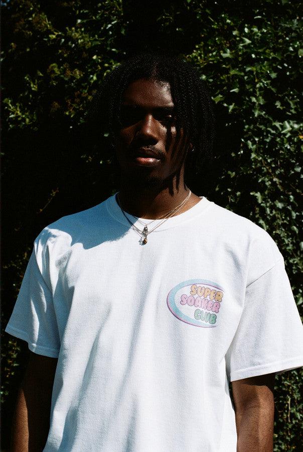 White Short Sleeved T-shirt With Super Soaker Print-2