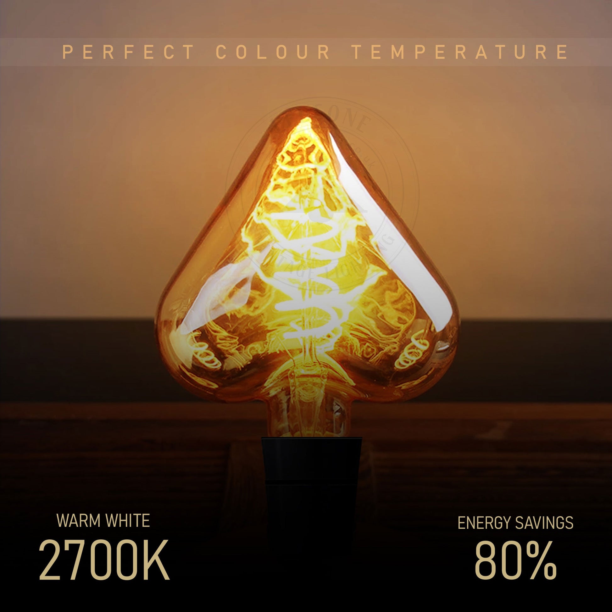 E27 Heart-Shaped 4W LED Filament Bulb ~1044-2