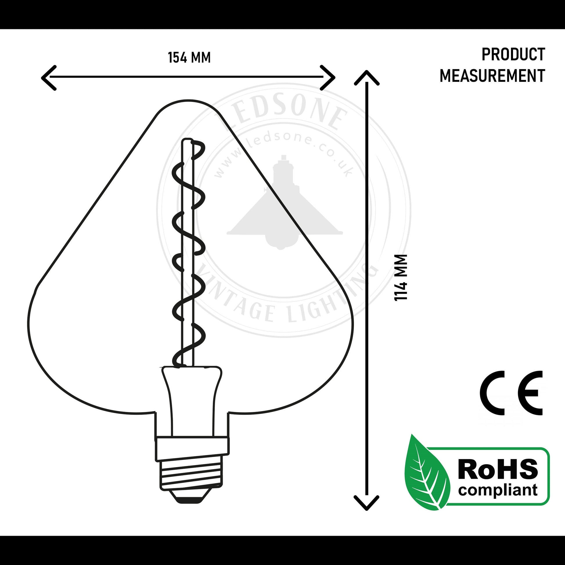 E27 Heart-Shaped 4W LED Filament Bulb ~1044-1