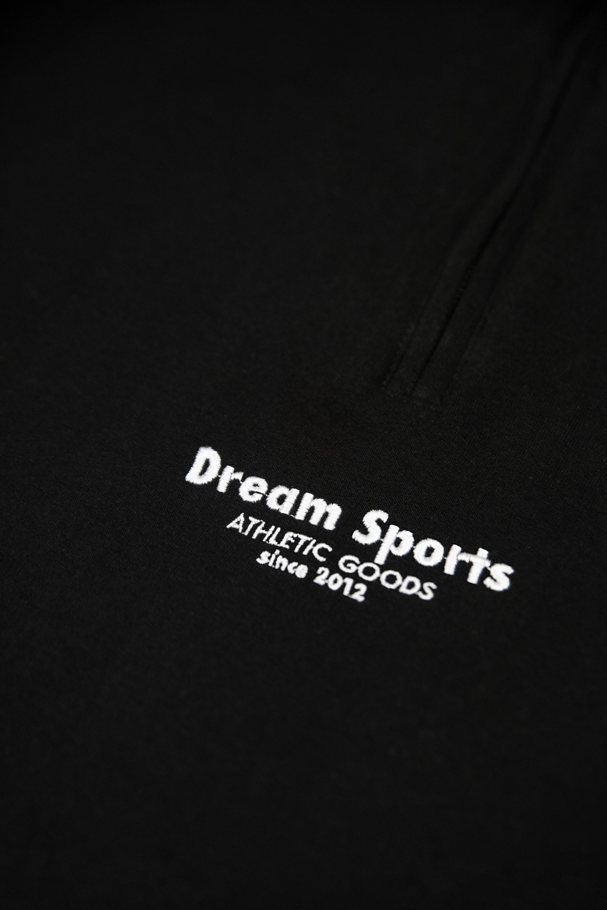 1/4 Zip Sweatshirt in Black with Dream Sports Tonal Logo Embroidery-3
