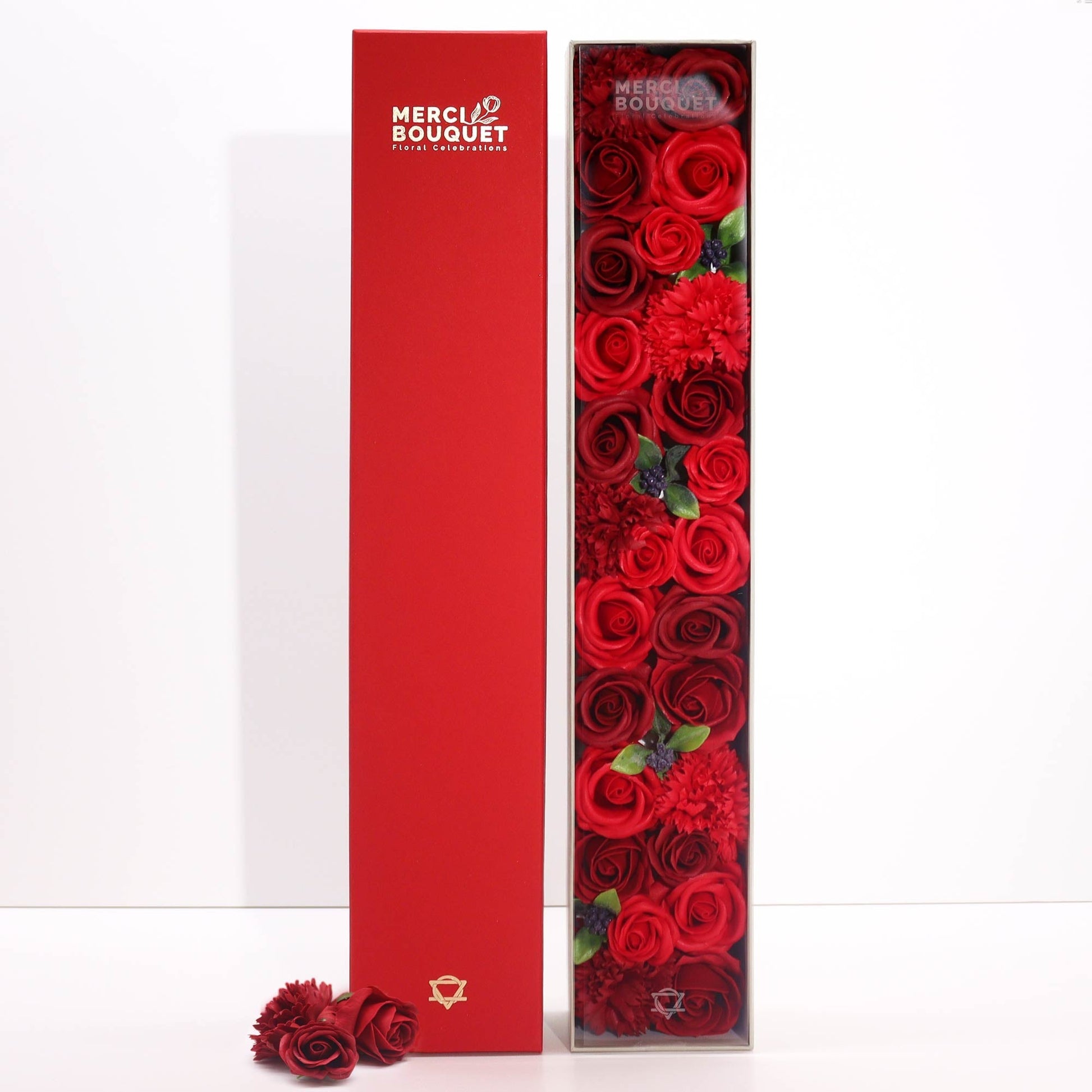 Extra Long - Classic Red Roses Soap Flowers-0