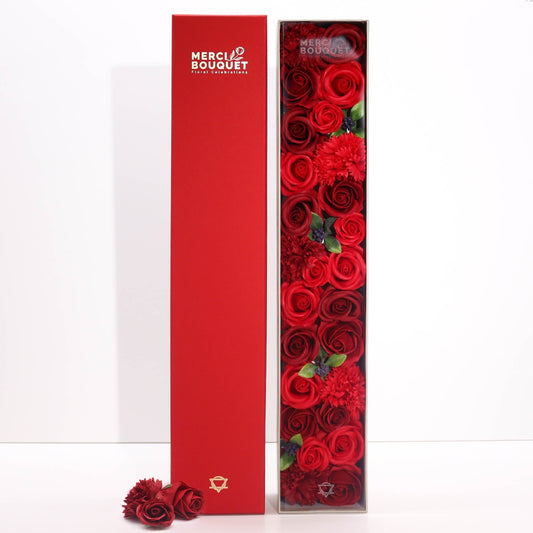 Extra Long - Classic Red Roses Soap Flowers-0