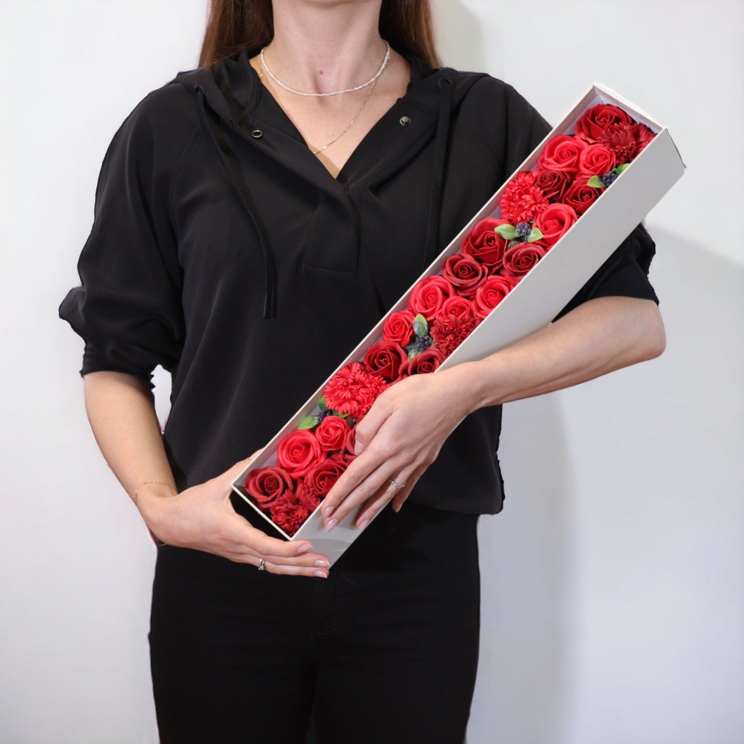 Extra Long - Classic Red Roses Soap Flowers-3